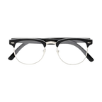 Round semi rimless black frames