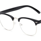 Round semi rimless black frames