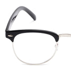 Round semi rimless black frames