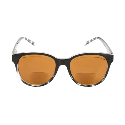 Round sunglasses with black to grey gradient