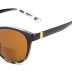 Round sunglasses with black to grey gradient