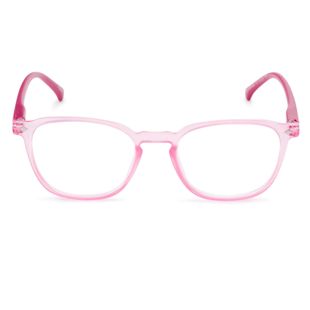 Soft pink square optical frames