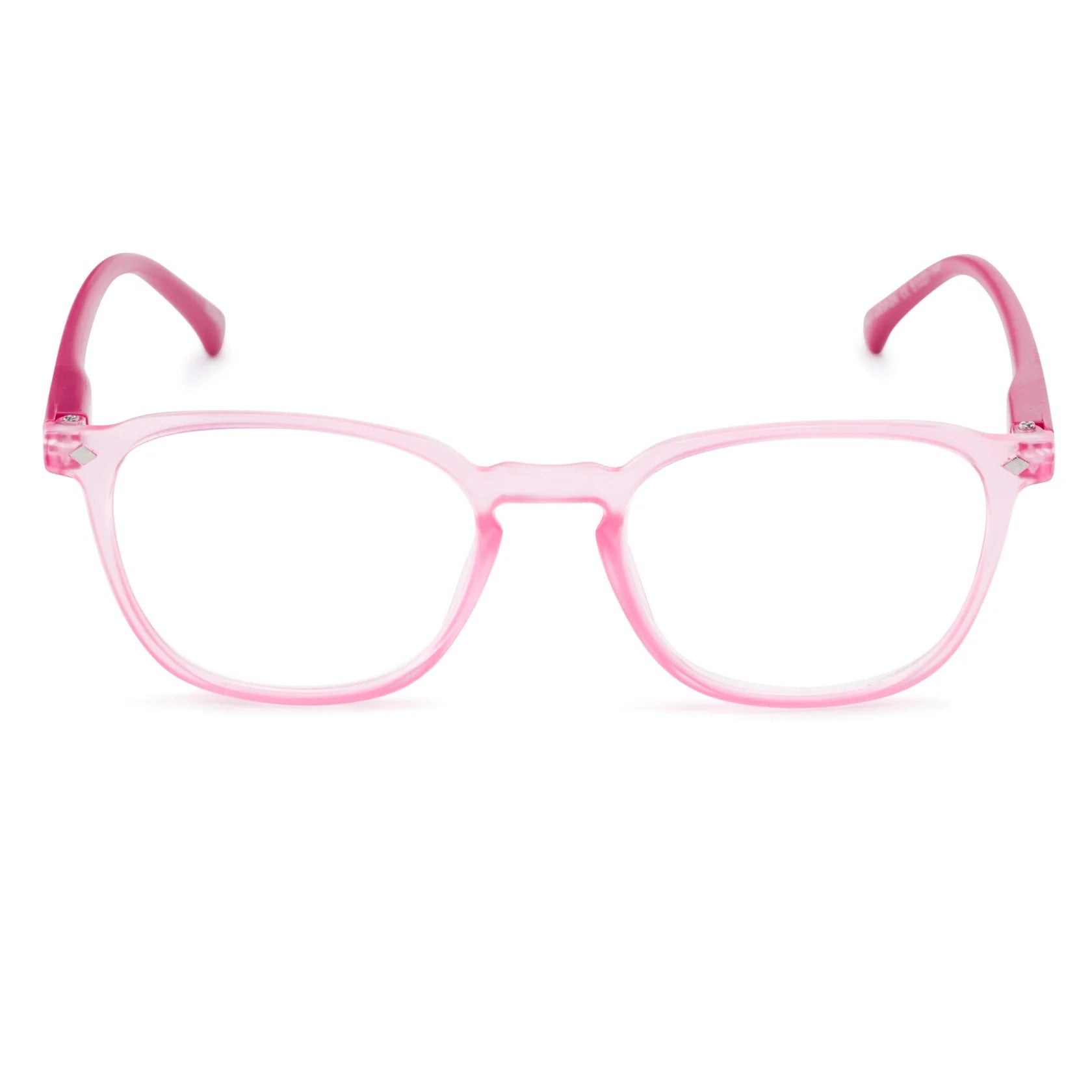 Soft pink square optical frames